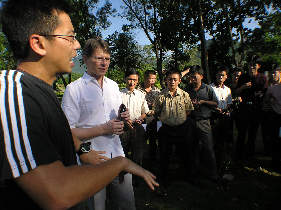 The gibbon survey team, made up of more than 40 members, are led by Dr Bosco Chan of KFBG (far left) and renowned gibbon expert Dr Thomas Geissmann from Switzerland (second from left).