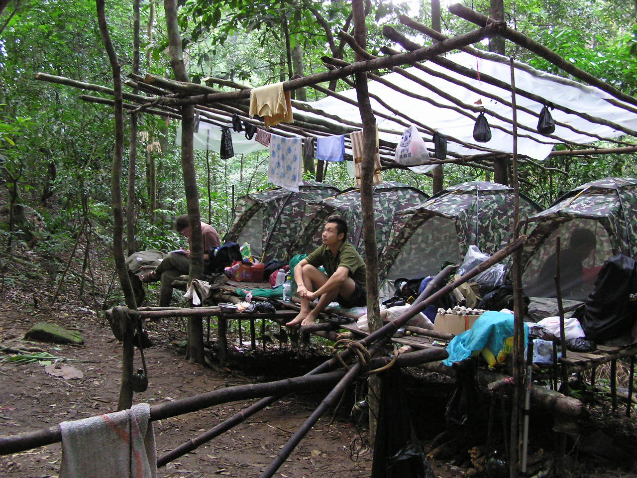 Camp life: This is where we rest, host meetings, meditate and hang laundry.